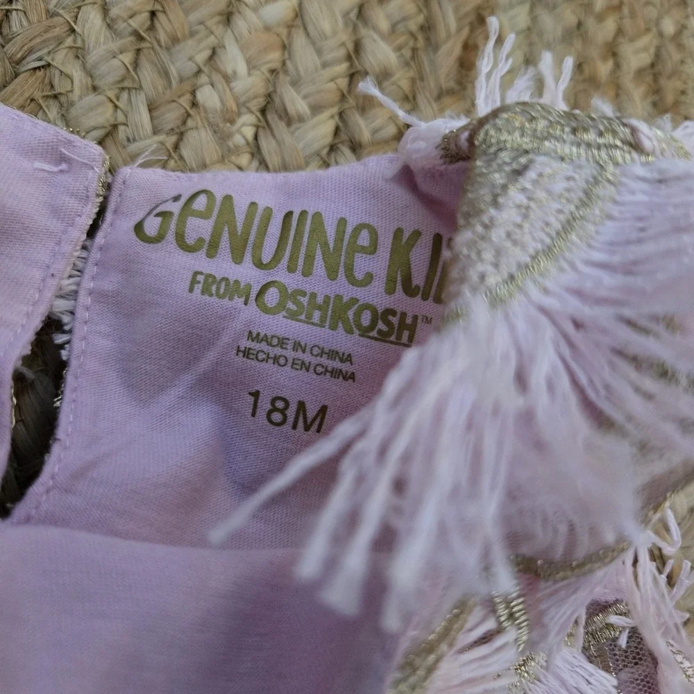 Genuine Kids Girls‎ Dress 18mos Pink Gold Fringe Scallop Party Holiday Outfit